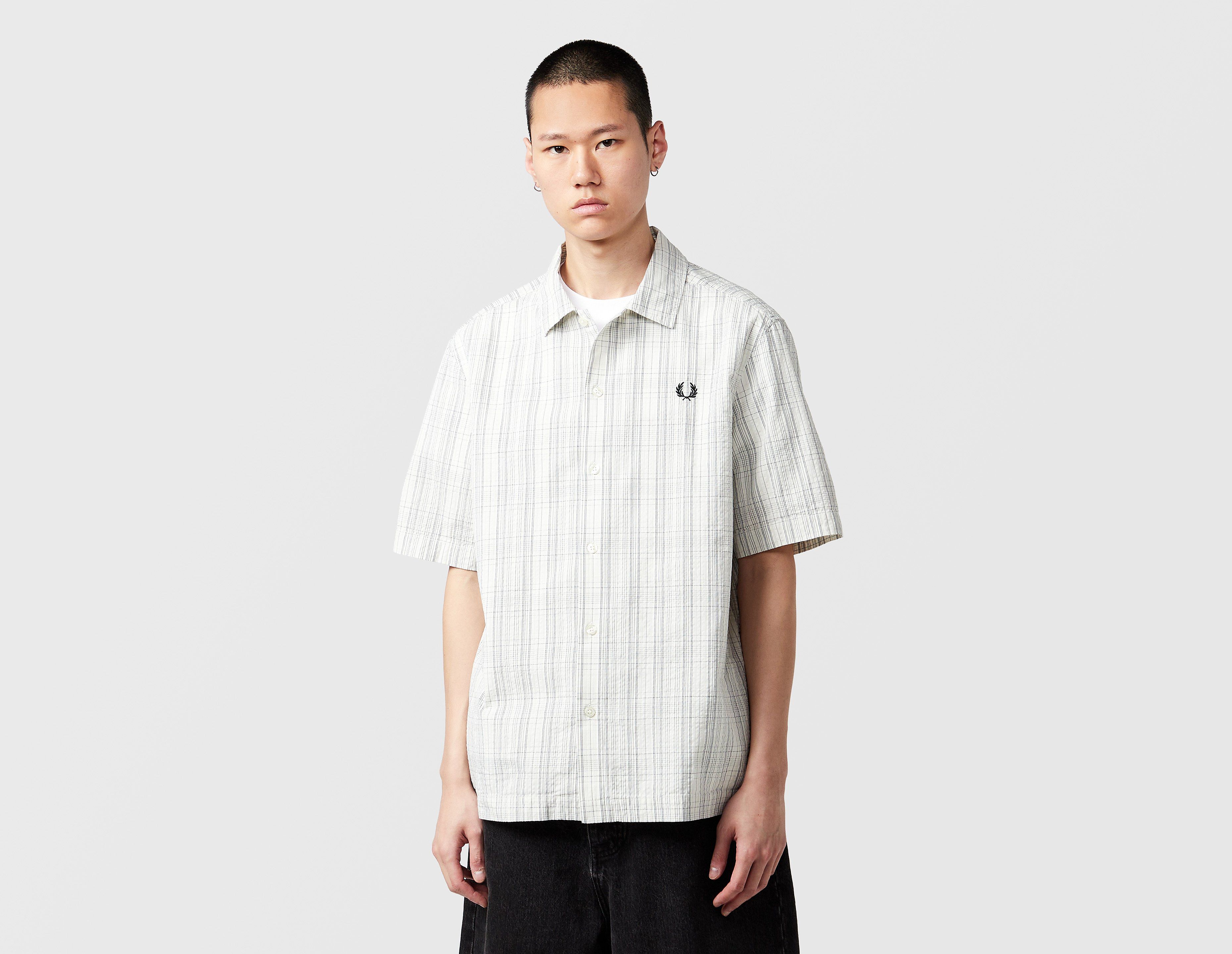 Fred Perry Seersucker Check Shirt, wit