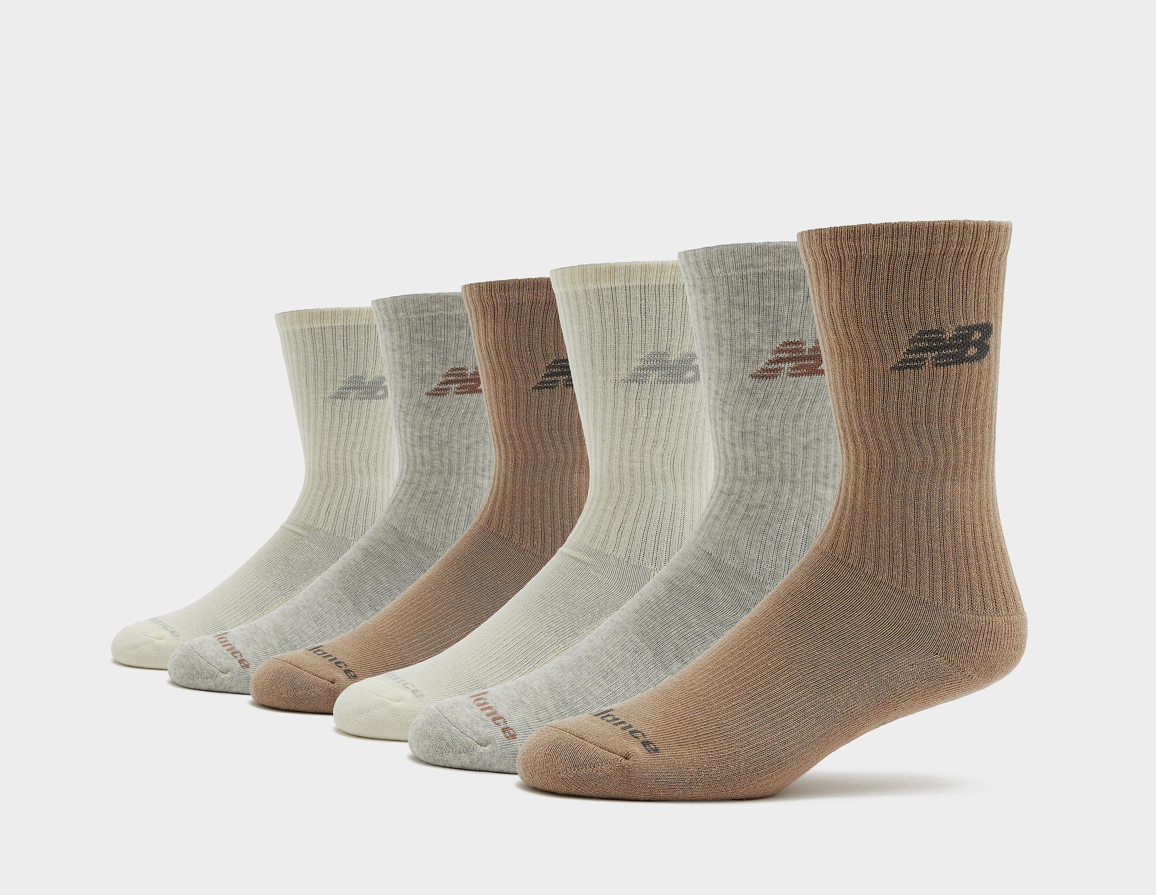 New Balance 6-Pack Everyday Crew Socks, multicolor