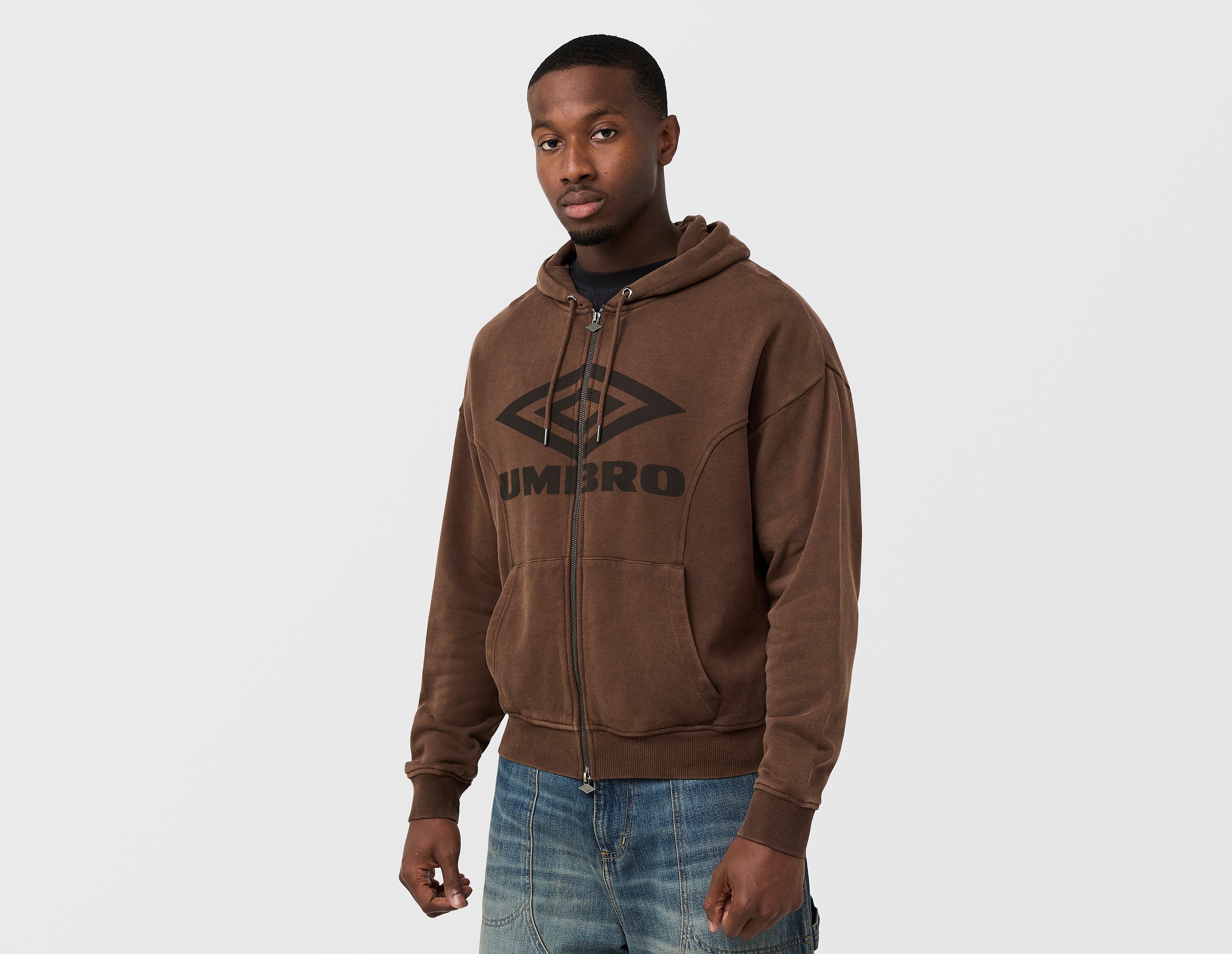 Umbro Sports Culture Washed Zip Hoodie, bruin