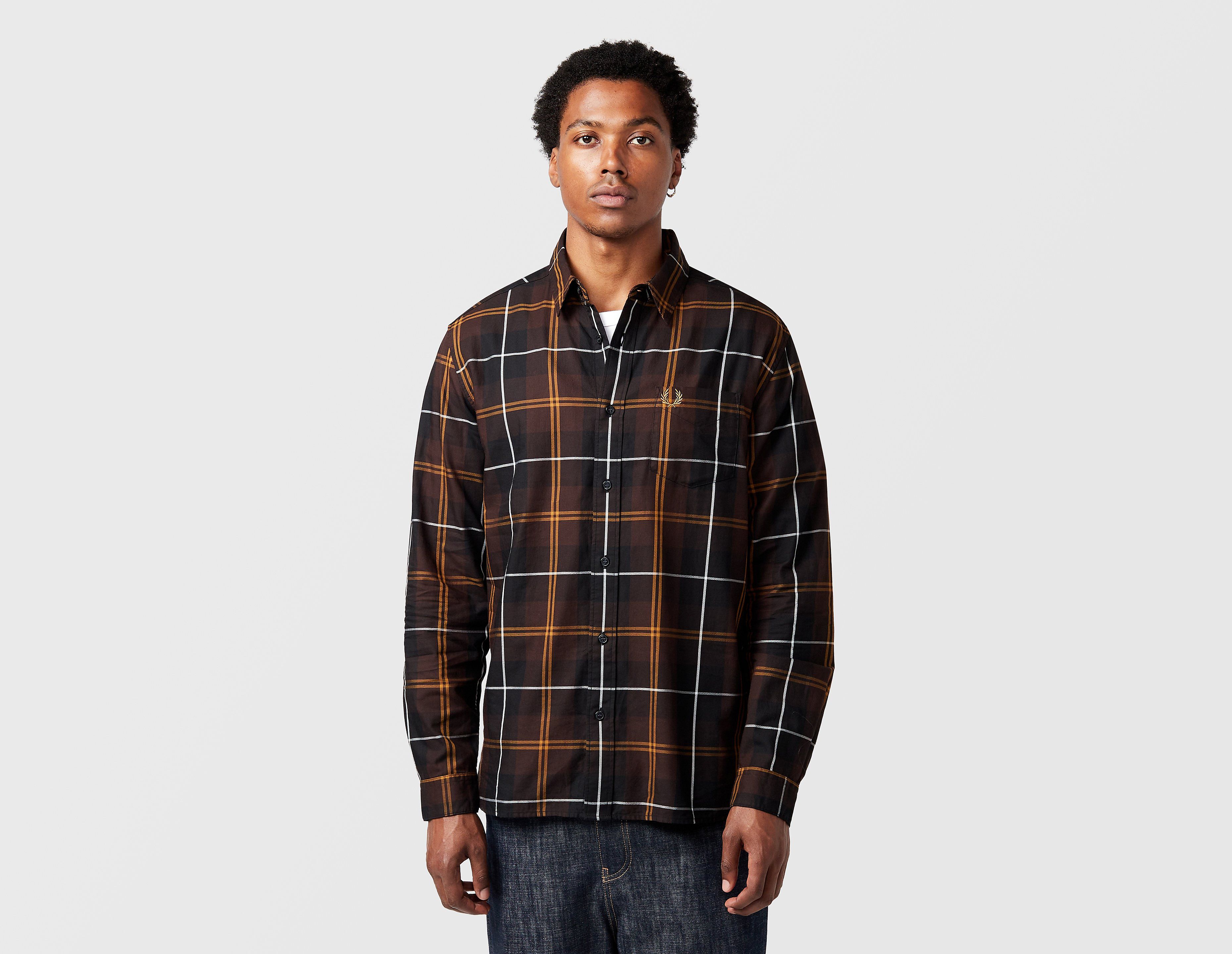 Fred Perry Twill Tartan Shirt, bruin