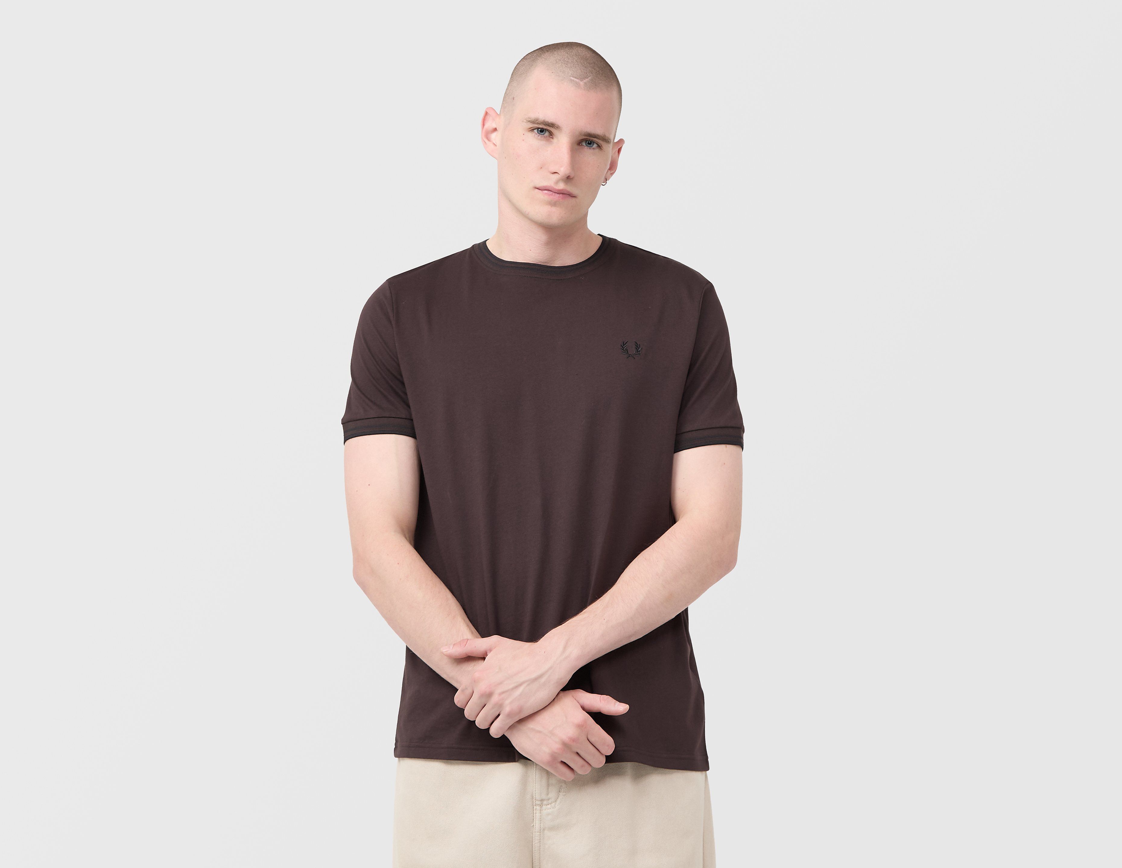 Fred Perry Twin Tipped Ringer T-Shirt, bruin