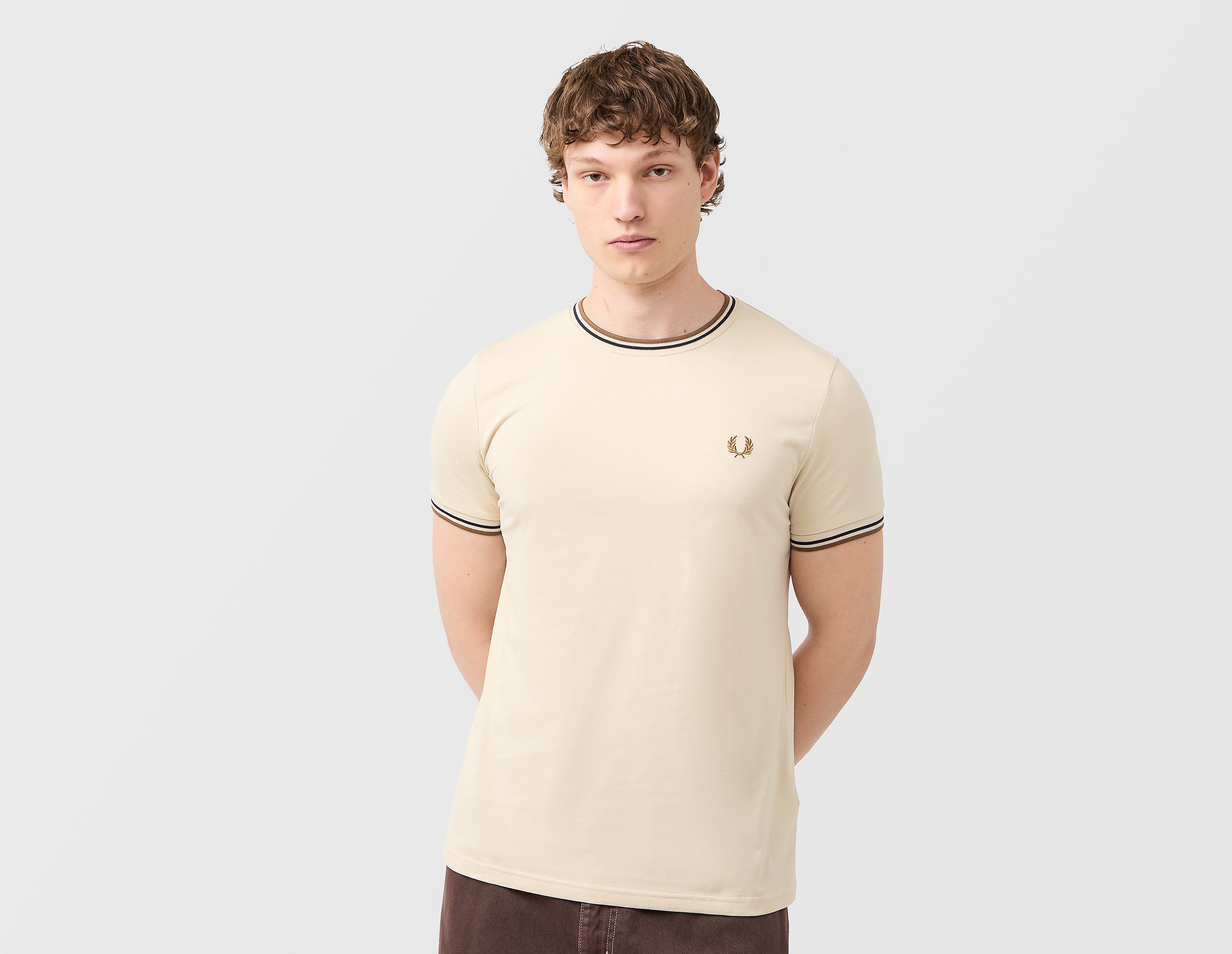 Fred Perry Twin Tipped Ringer T-Shirt, beige