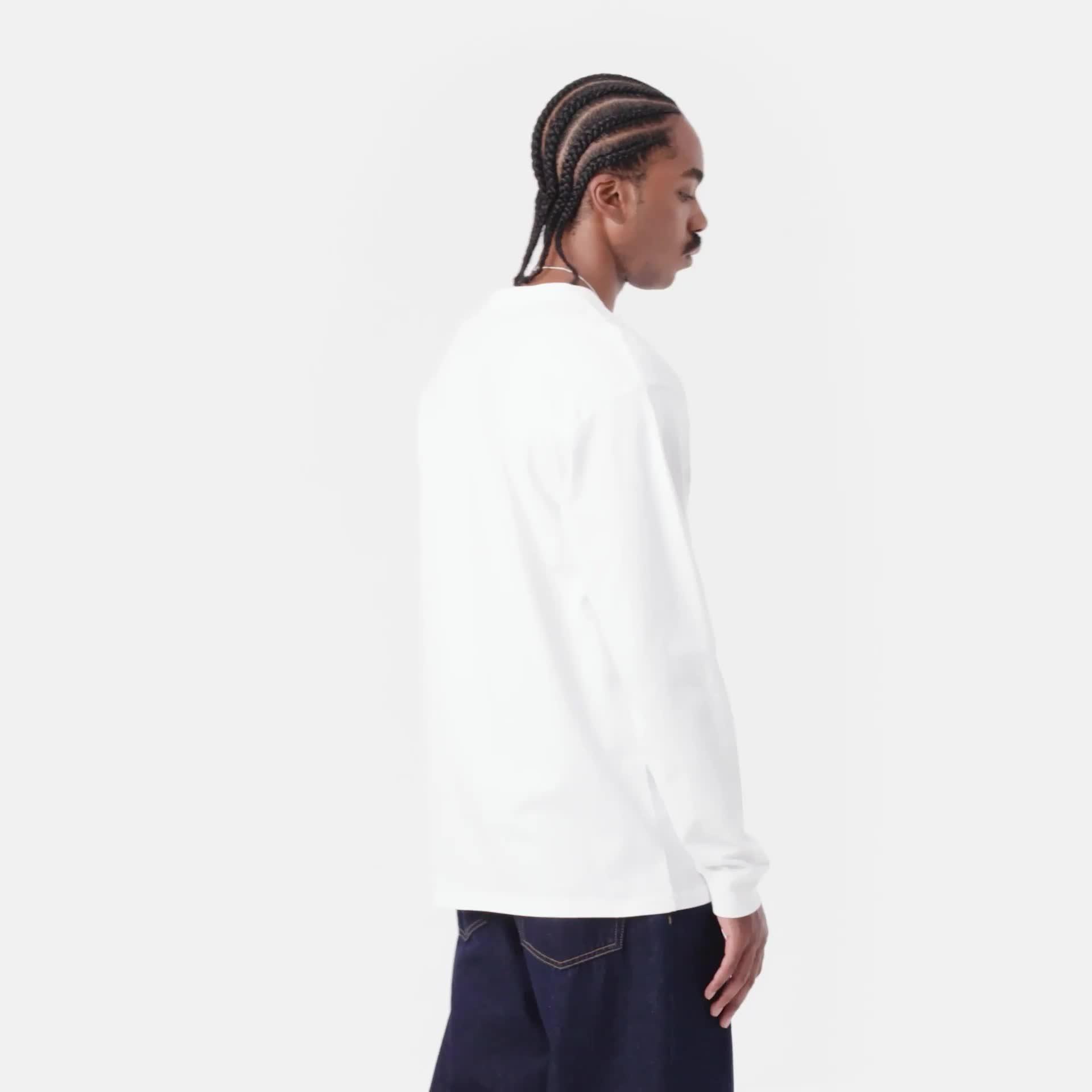 Carhartt WIP L/S Chase T-Shirt, White / Gold | Official Online Store