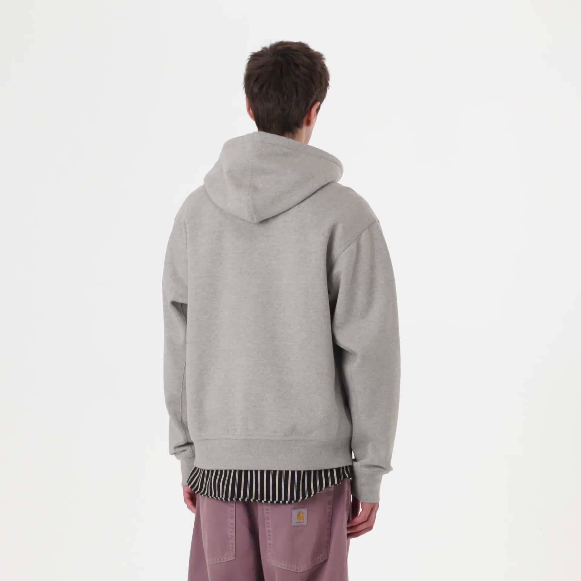 Carhartt WIP Hooded American Script Jacket, Grey Heather