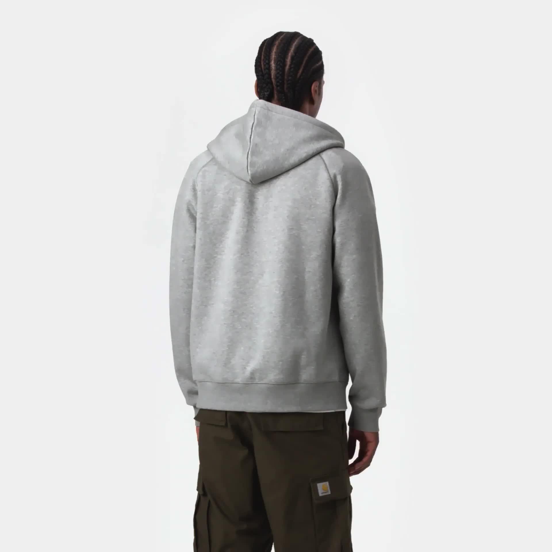 Carhartt WIP Hooded Chase Jacket, Grey Heather / Gold | Official