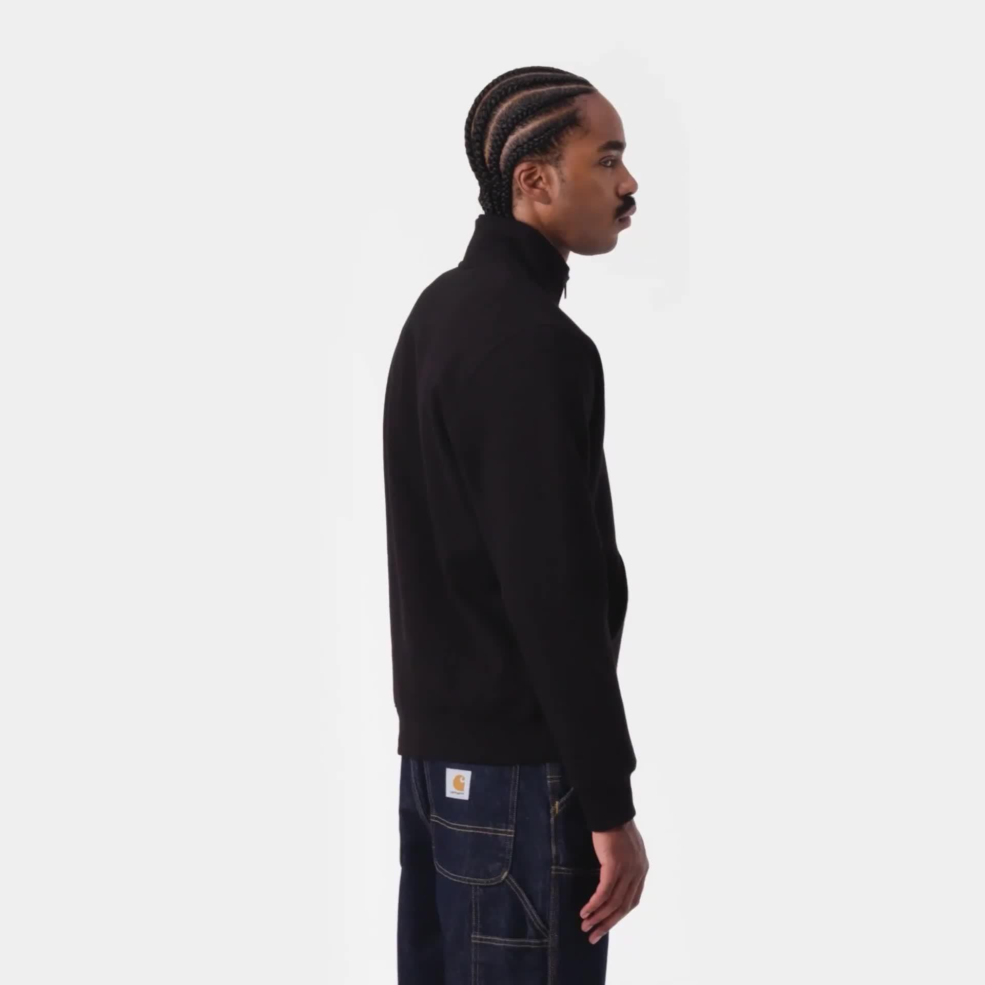 Carhartt WIP Chase Neck Zip Sweatshirt, Black / Gold | Official