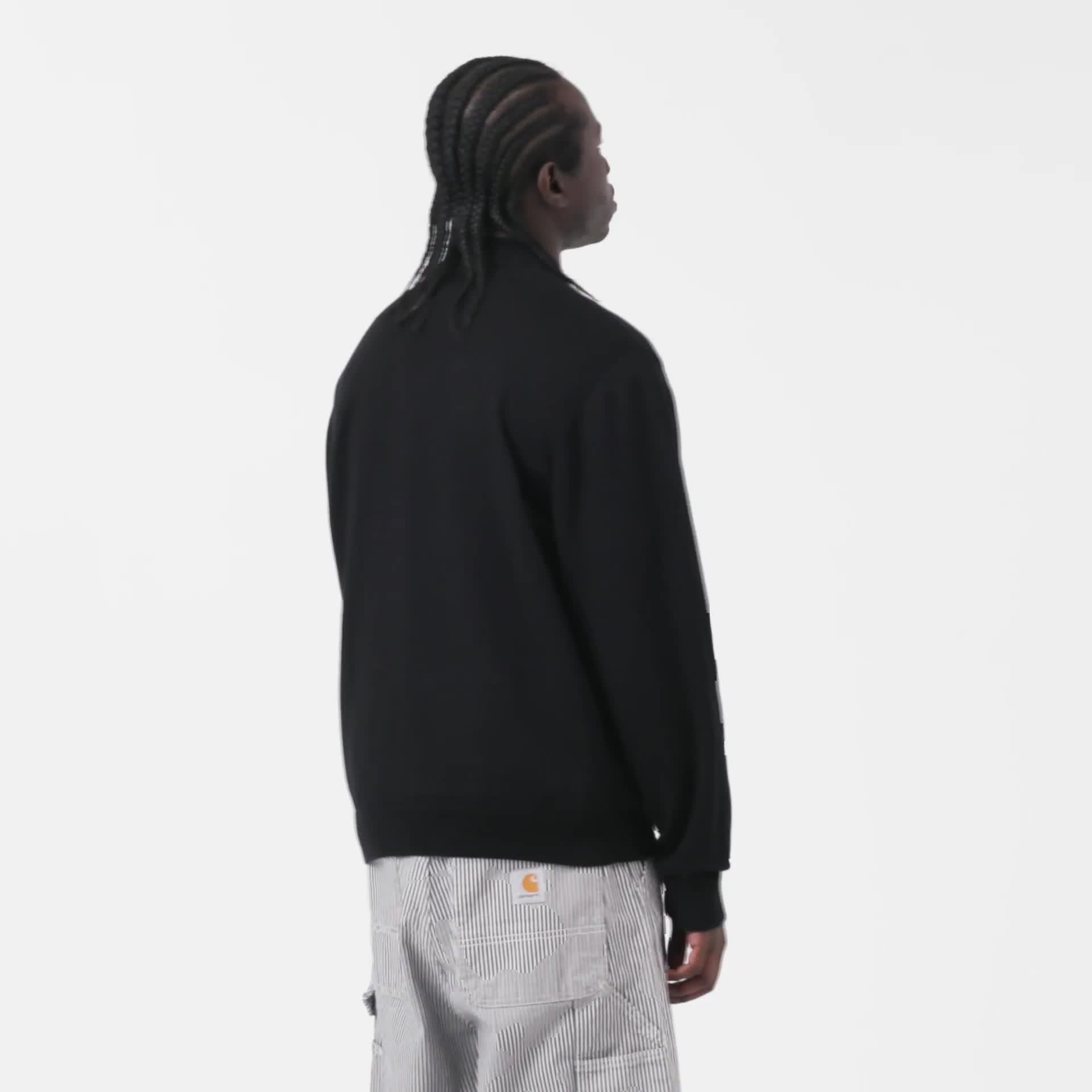 Carhartt WIP L/S Madison Polo, Black / White | Official Online Store