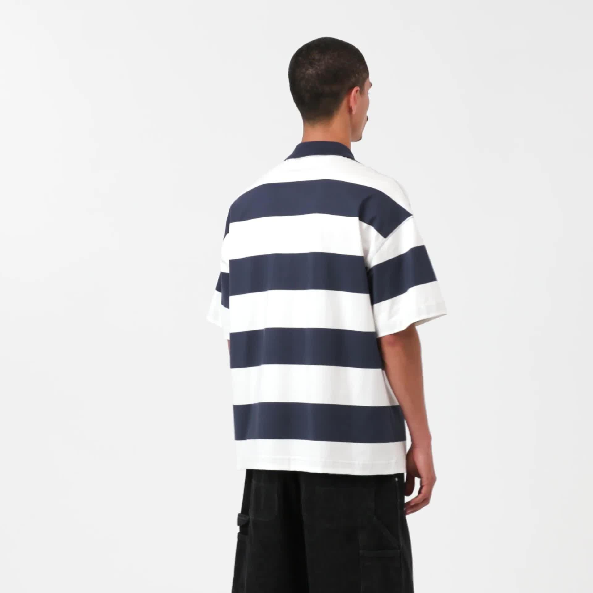 Carhartt WIP S/S Delray Polo, Delray Stripe, Blue | Official