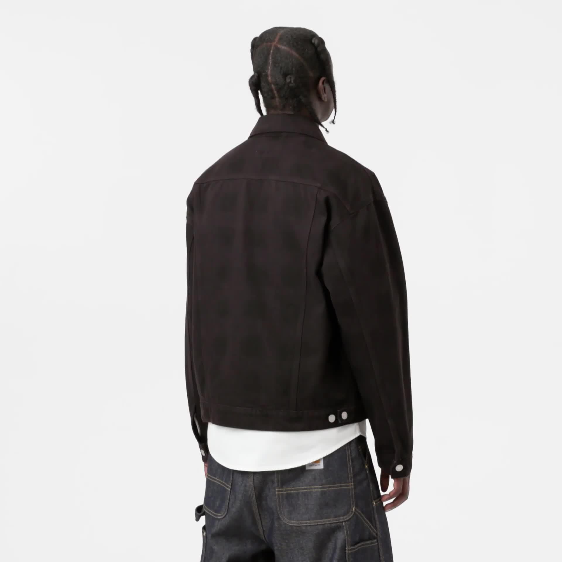 Carhartt WIP Everson Trucker Jacket, Everson Print, Black