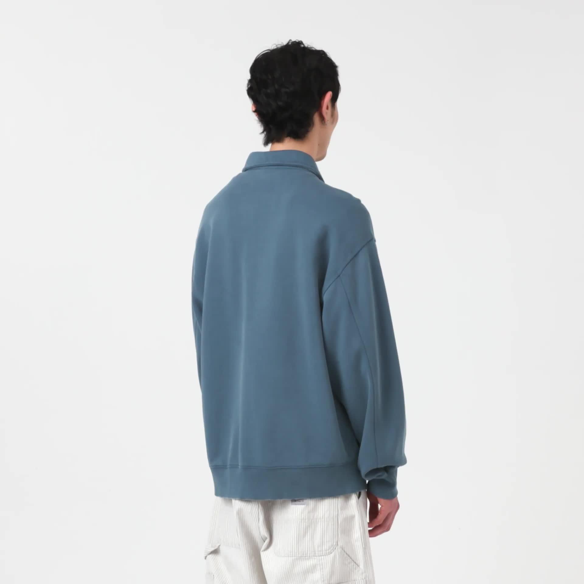 Carhartt WIP Half Zip Detroit Sweatshirt, Blue River | Official