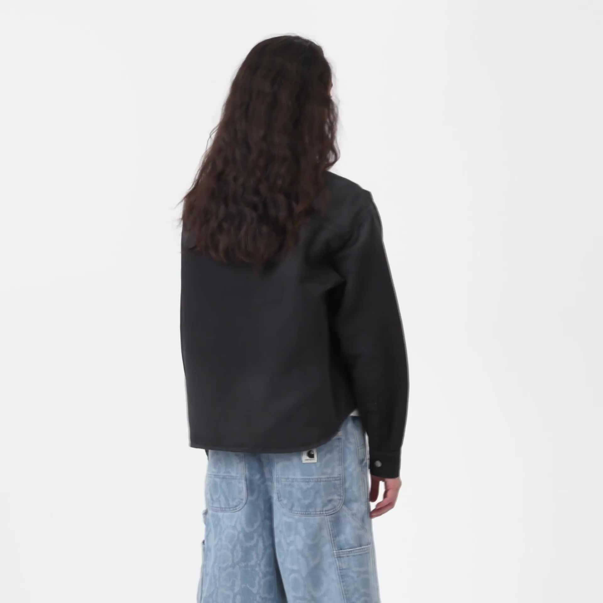 Carhartt WIP Women's Georgia Shirt Jac, Black | Official Online Store