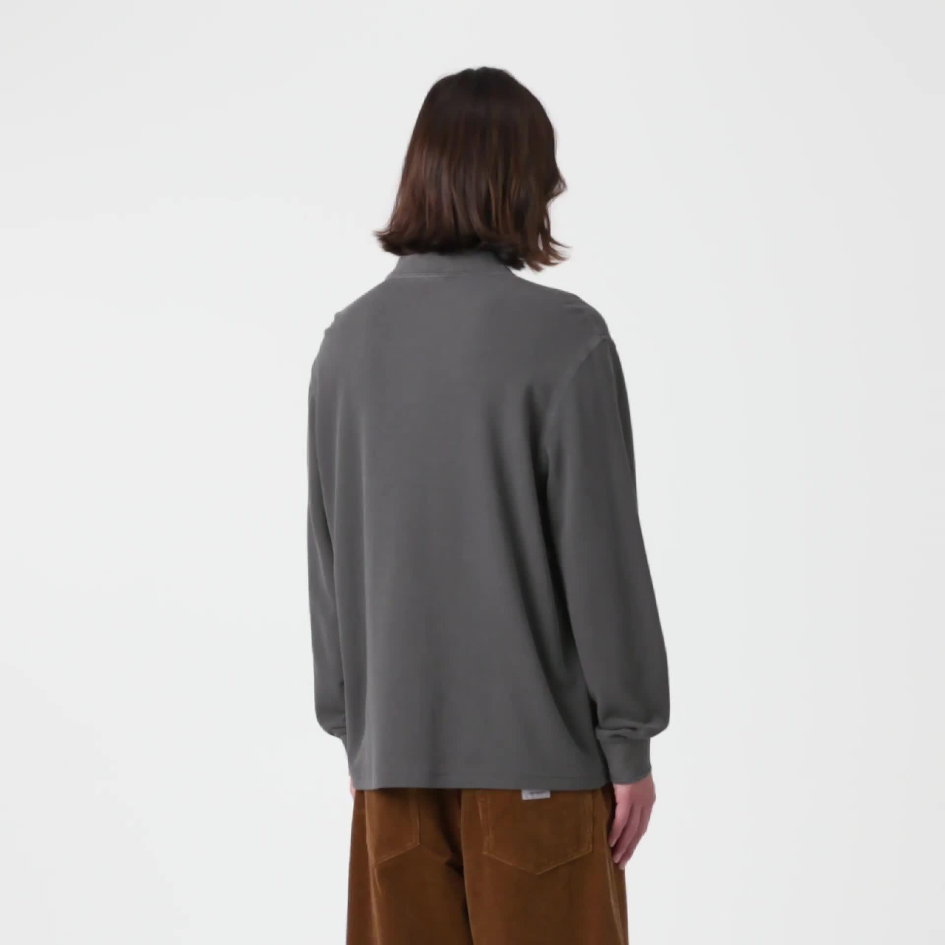 Carhartt WIP L/S Waffle Rugby Shirt, Black | Official Online Store