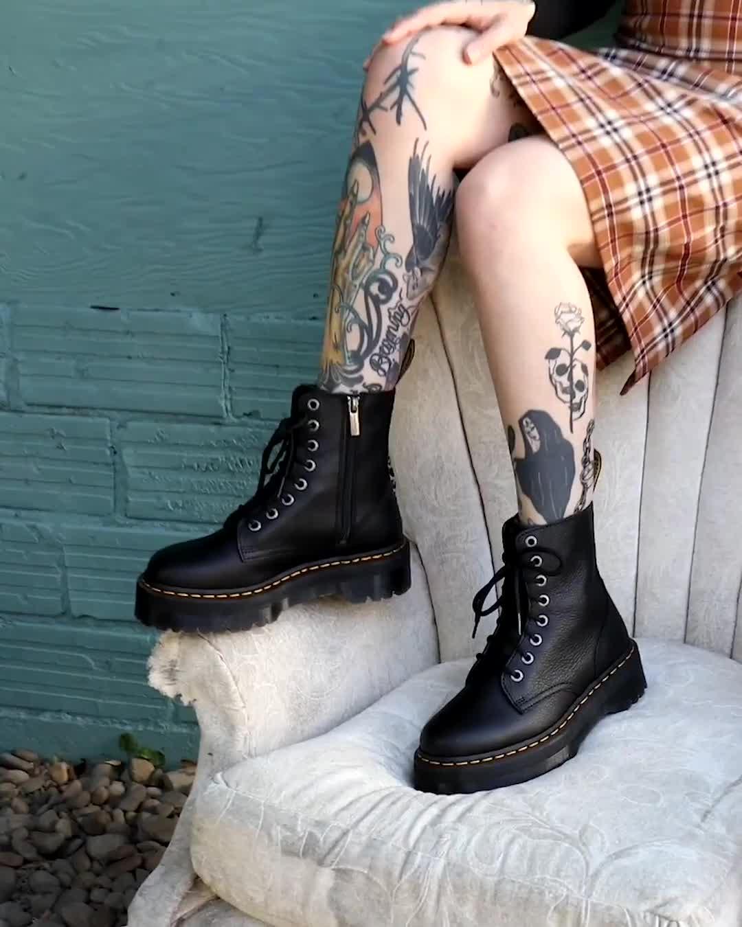 Jadon III Soft Leather Platform Boots in Black Dr. Martens