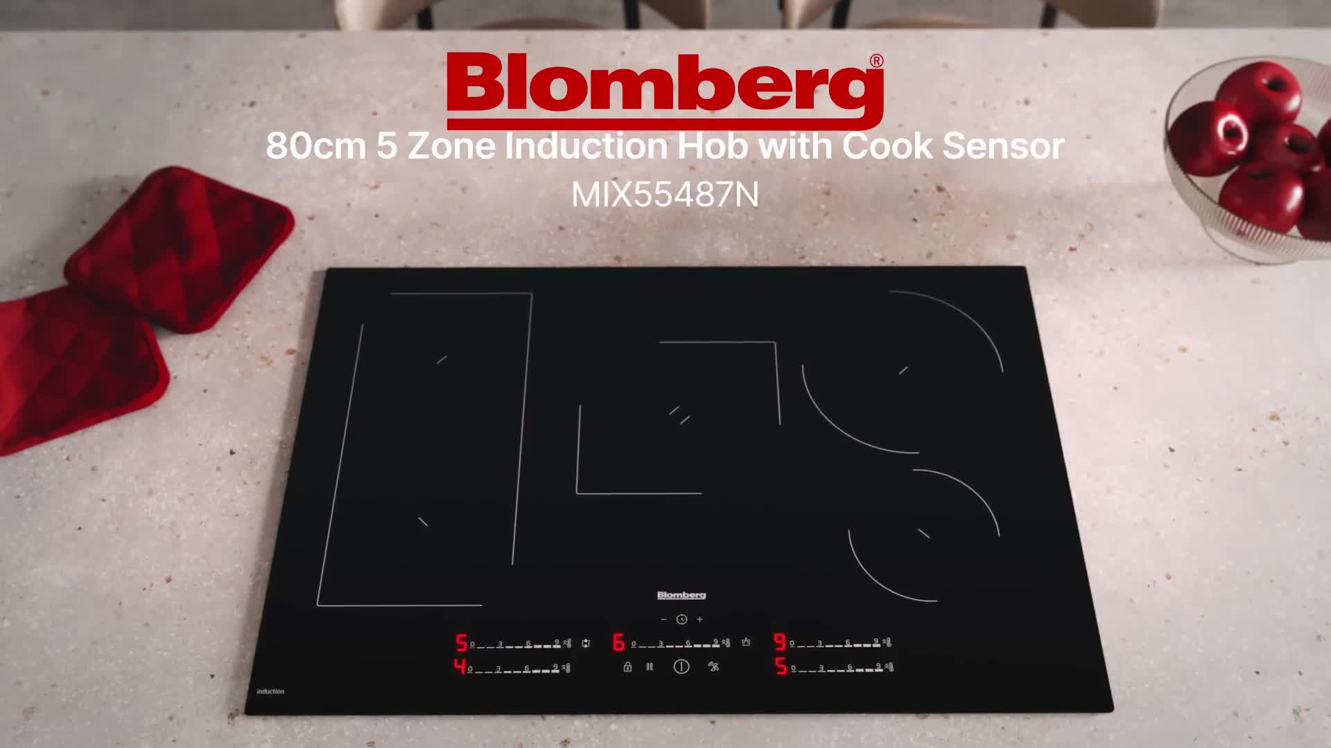 Blomberg MIX55487N 80cm Cook Sensor Induction Hob