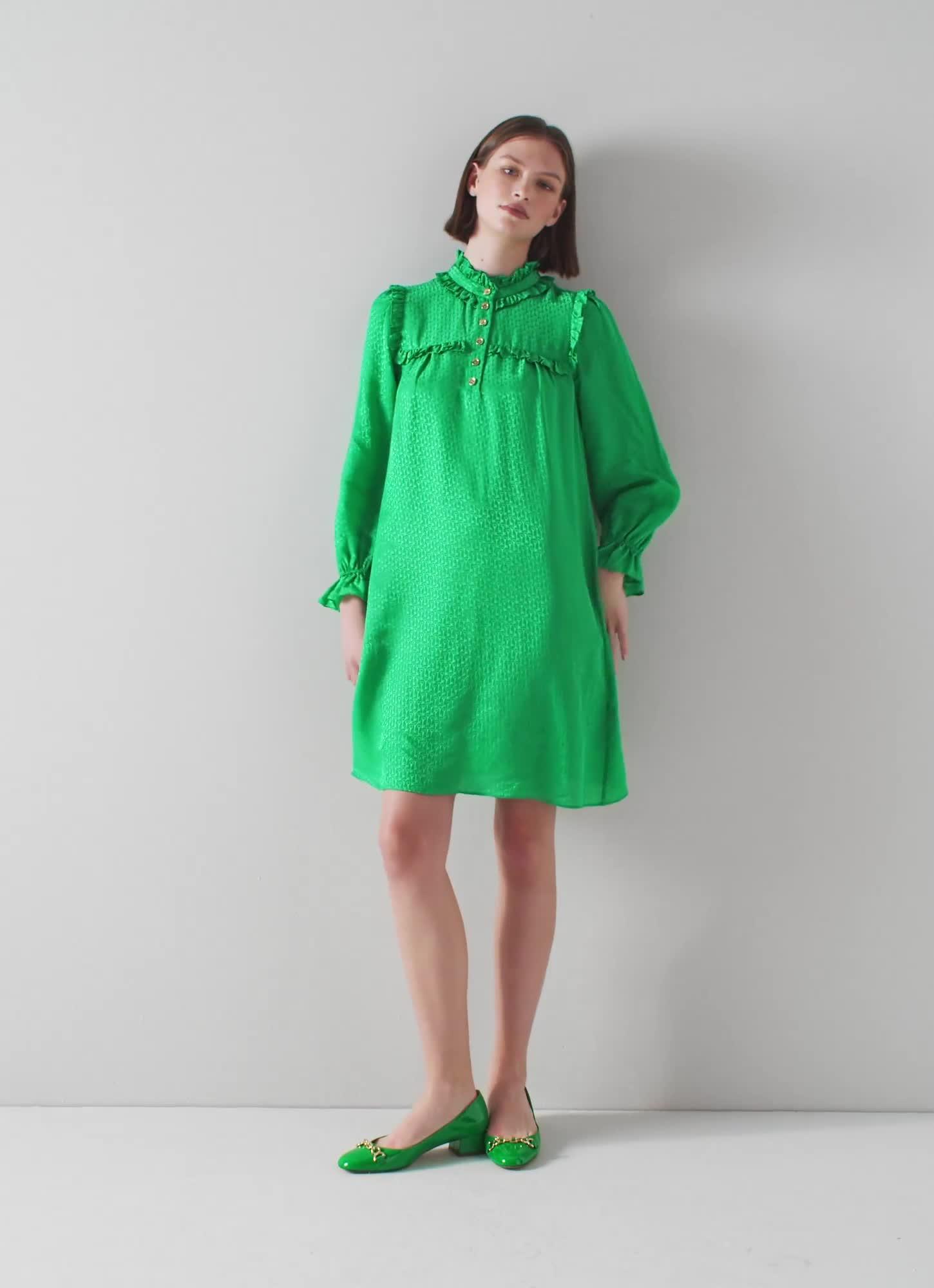 Edie Green Silk Midi Dress | Spring Dress | LK Bennett
