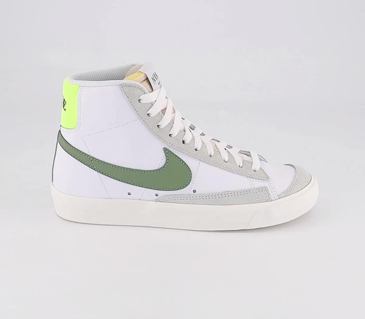 Nike Blazer Mid 77 Trainers White Oil Green Sail Volt Women s