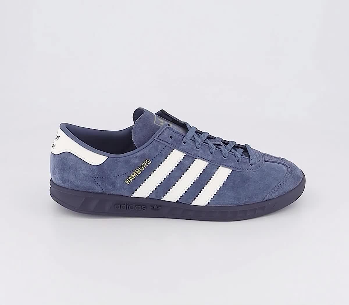 adidas hamburg trainers steel blue/off white