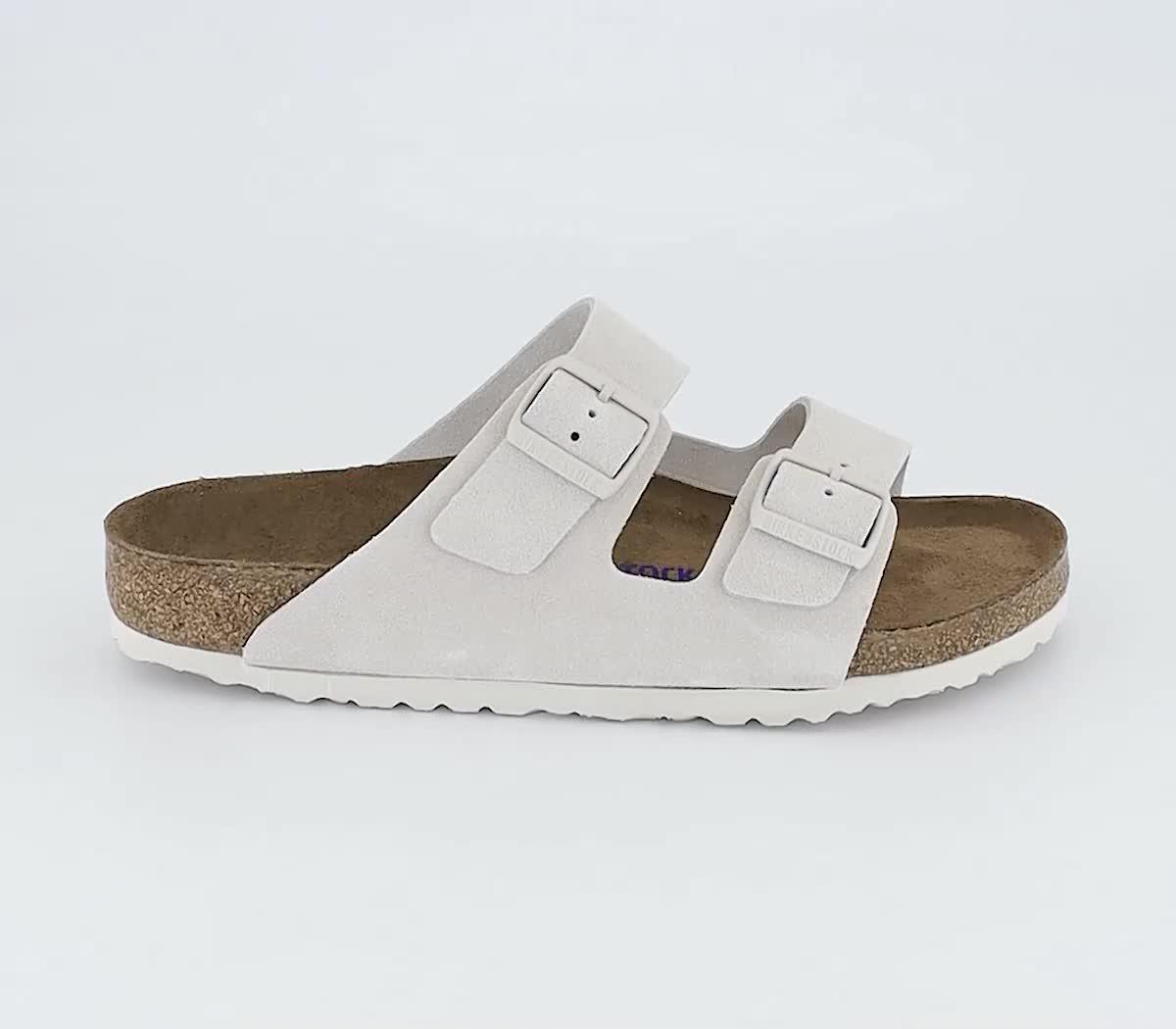 Arizona Soft Footbed Suede Leather Antique White