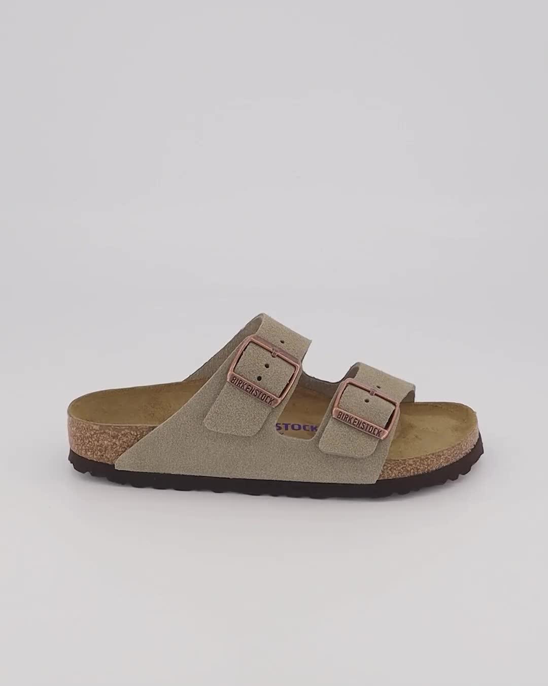 BIRKENSTOCK Arizona Two Strap Sandals Suede Leather Taupe - Women's Sandals