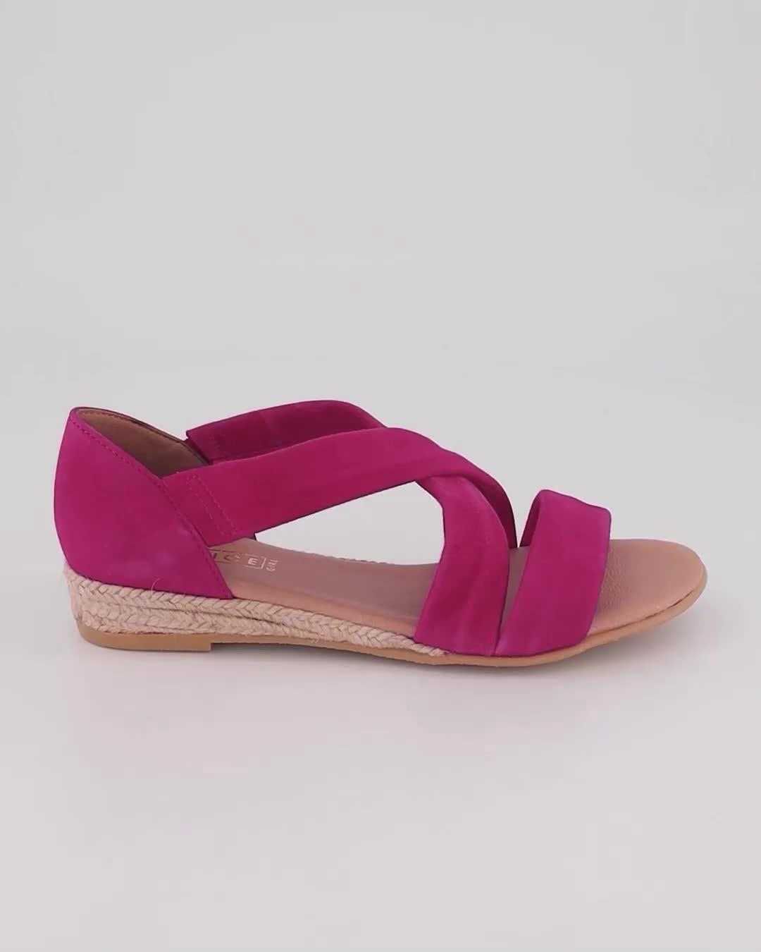 OFFICE Hallie Cross Strap Espadrilles Fuschia Pink Suede Women s