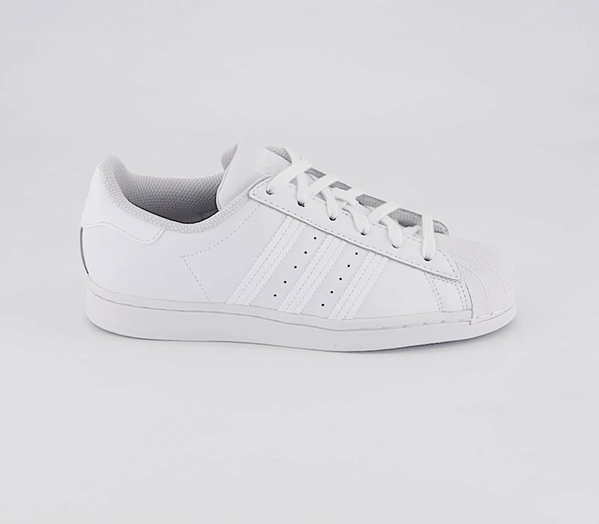 Adidas superstar foundation white hotsell youths trainers - b23644