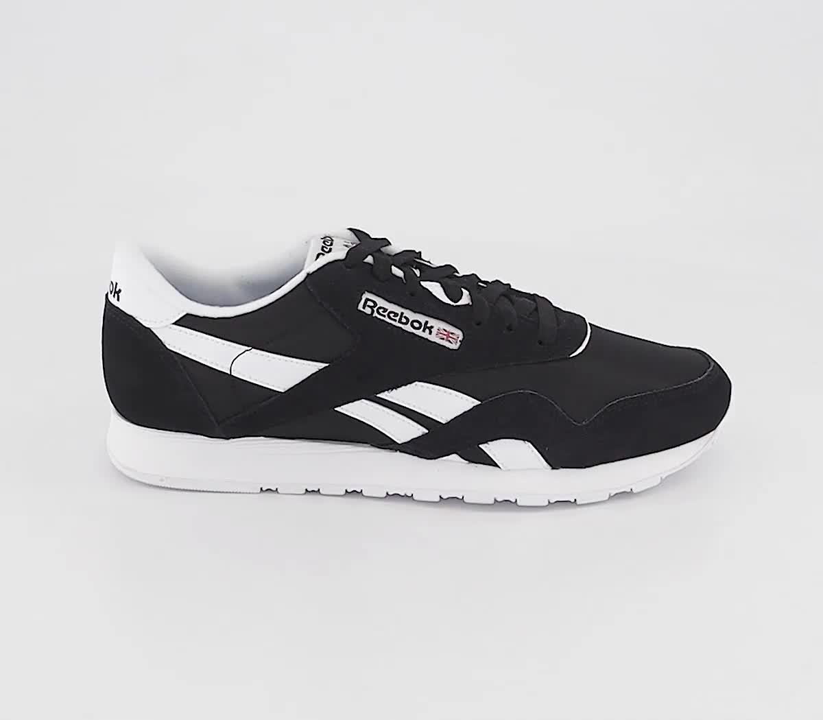 Reebok classic nylon sales trainers in black 6604