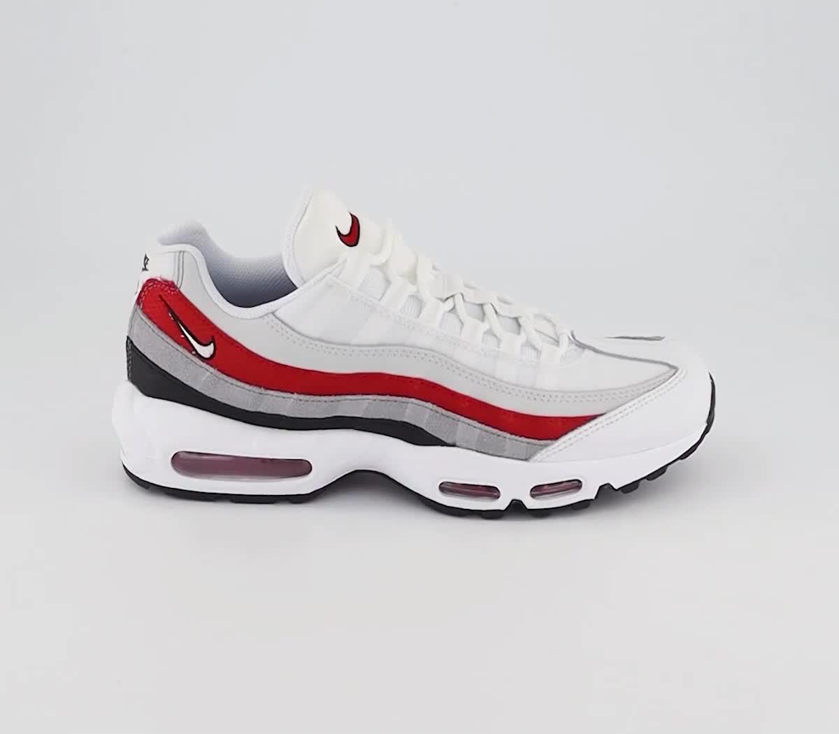 Nike Air Max 95 Trainers Black White Varsity Red Particle Grey Women s Trainers