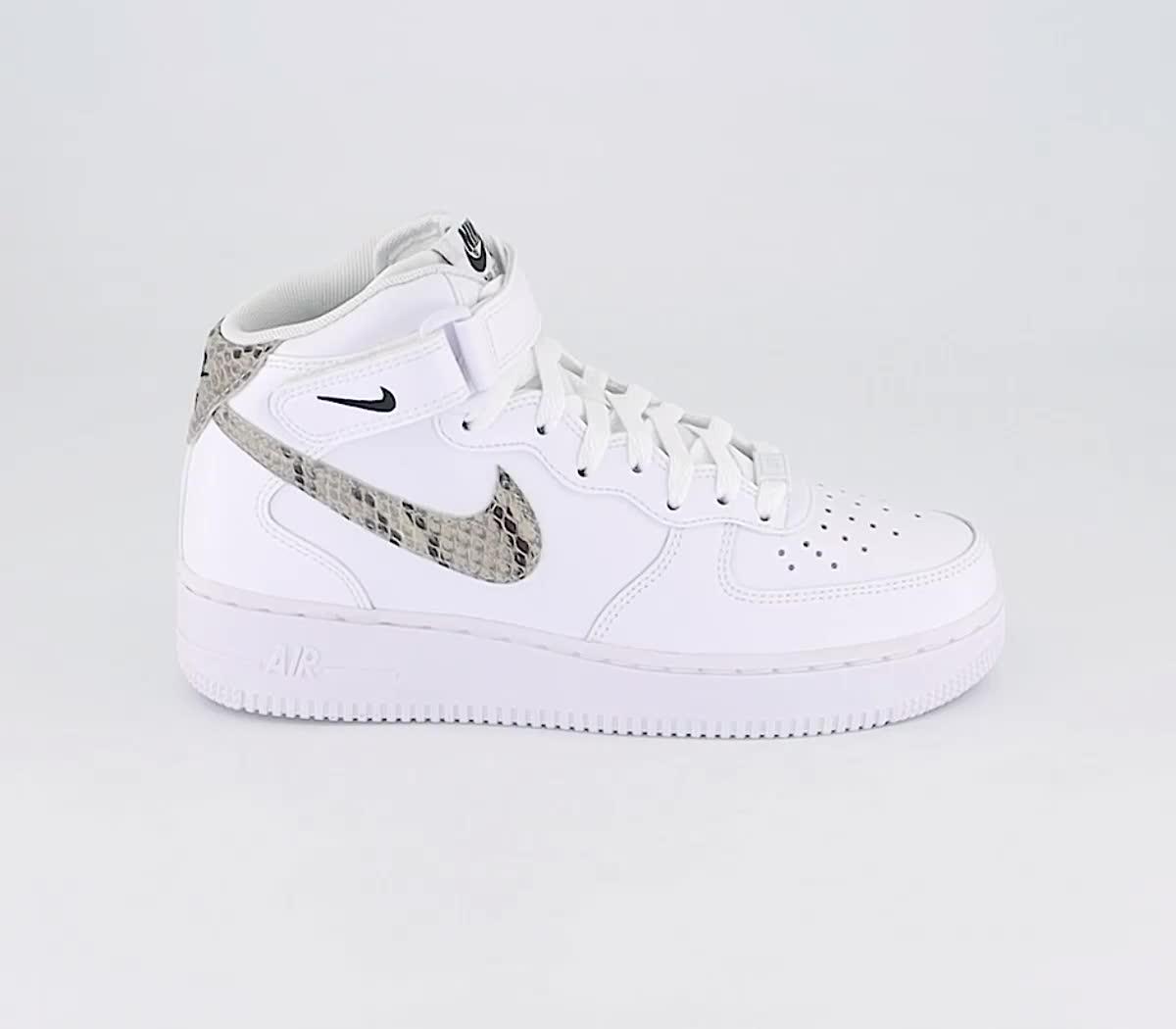 Nike Air Force 1 Mid Trainers White Sanddrift Black Women s Trainers