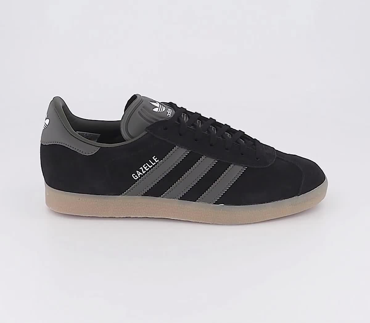 adidas Gazelle Trainers Core Black White Gum Men s Trainers