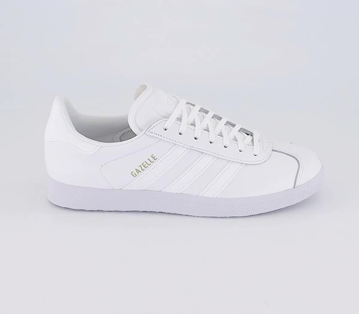 Gazelle adidas white on sale leather