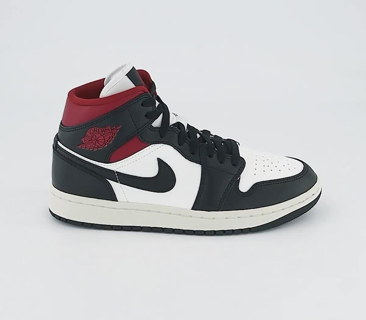 Jordan 1 hotsell black red mid