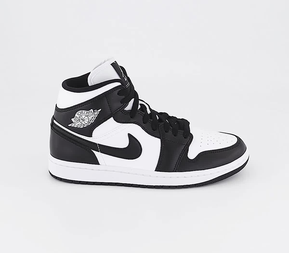 Jordan 1 mid hot sale white black white