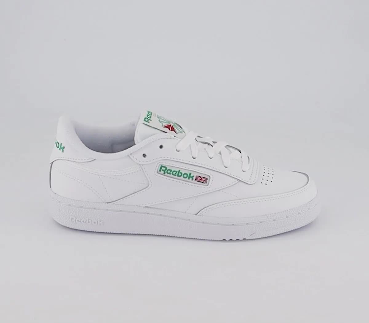 Reebok green store and white