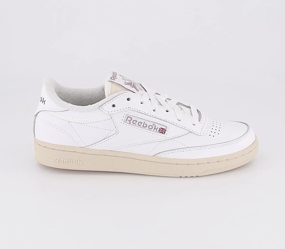 Reebok Club C 85 Trainers White Chalk Lilac Women s Trainers