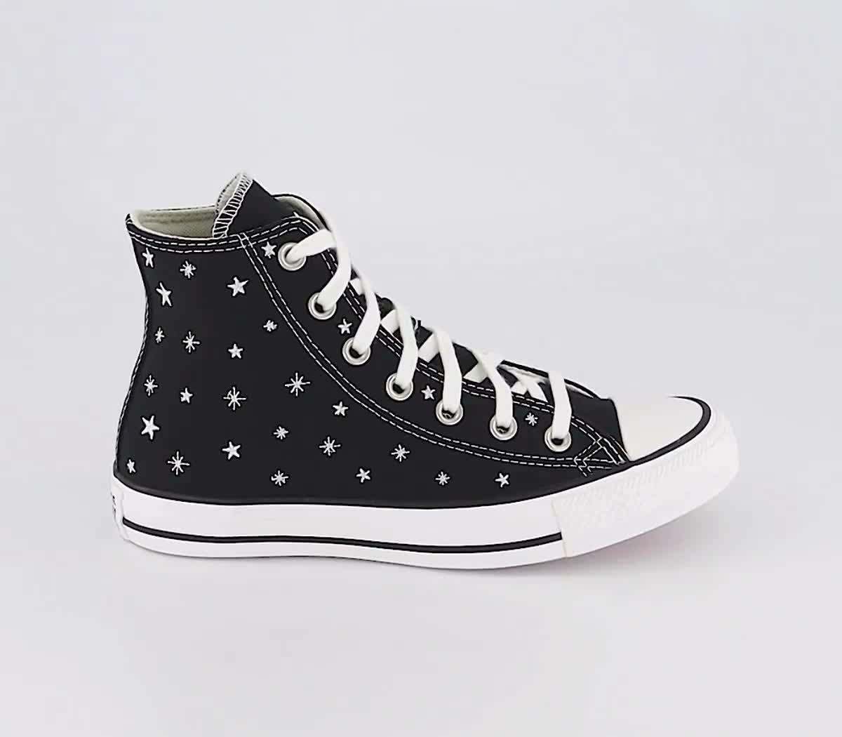 Converse Converse All Star Hi Trainers Black Vintage White Crystal -  Women's Trainers