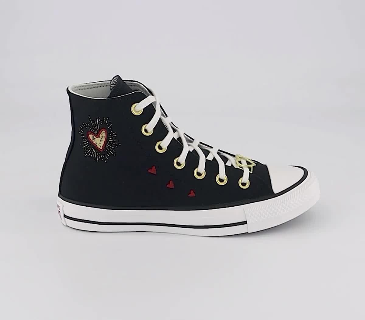 Converse Converse All Star Hi Valentine s Trainers Black White Back Alley Brick Women s Trainers