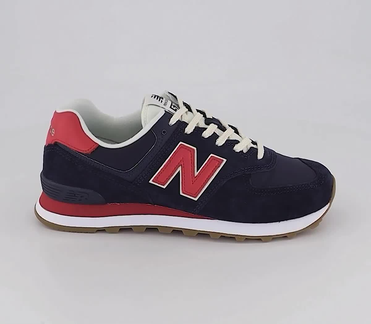 Brutaal steno Vooruitgaan New Balance 574 Trainers Navy Red - Men's Trainers