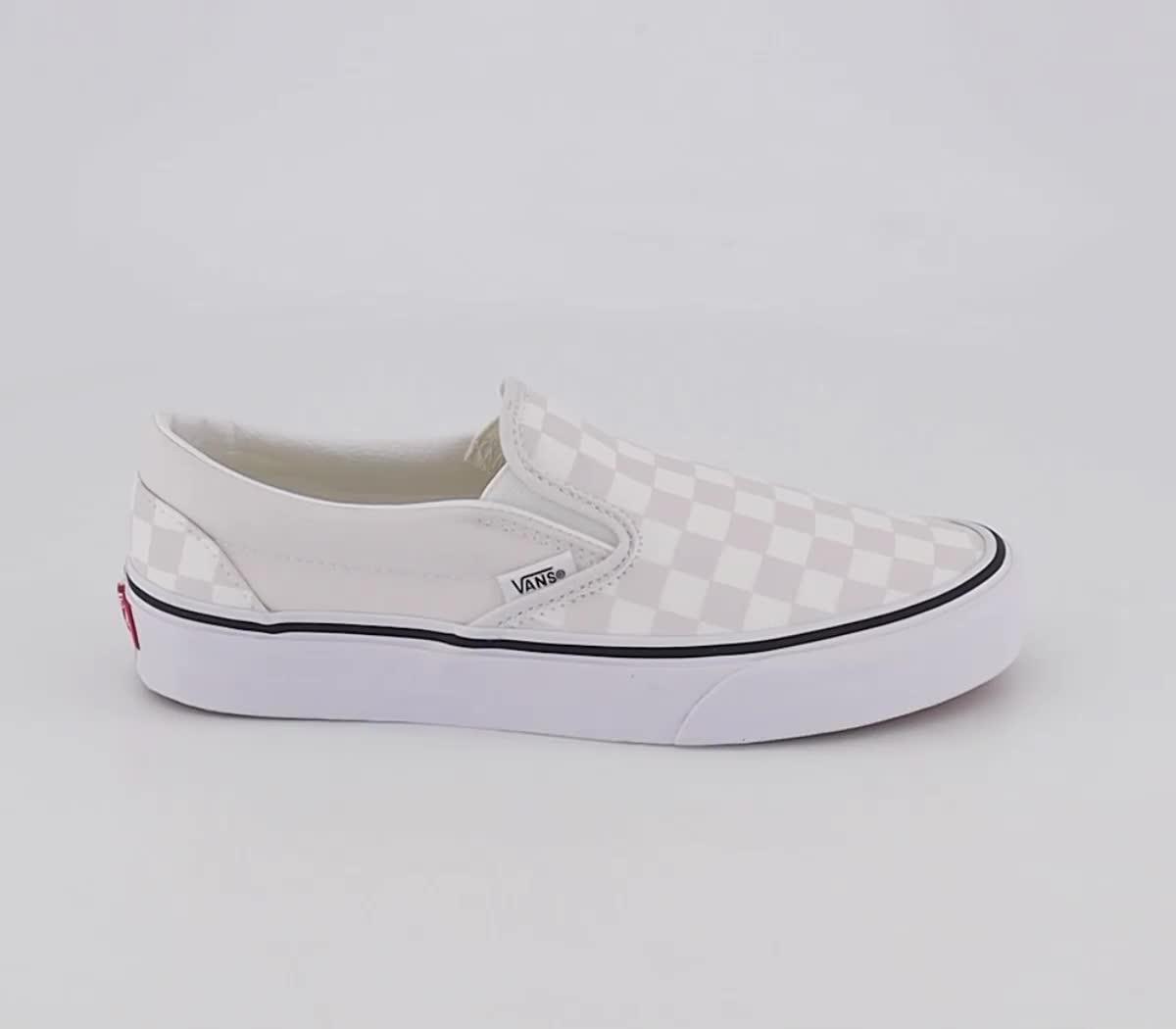 Tan checkered slip on vans online