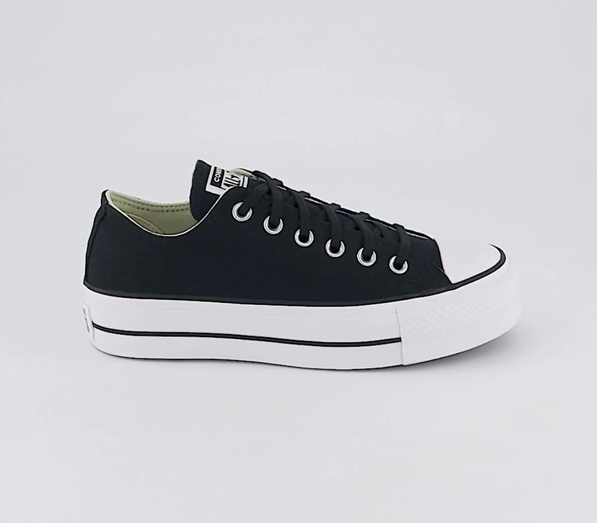 Converse All Star Low Platform Trainers Black Black White Women s Trainers