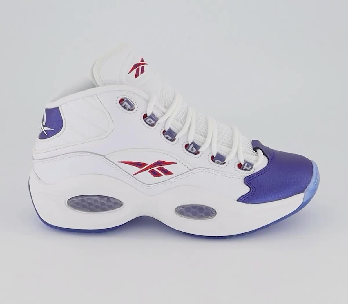 Reebok question mid blue and clearance white