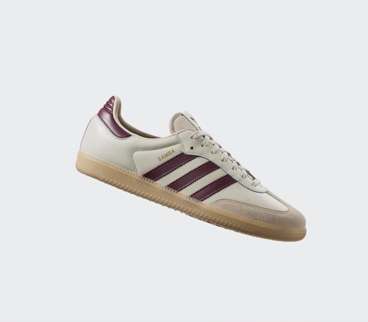 adidas Samba OG Trainers Wonder White Shadow Red Gum - Women's Trainers