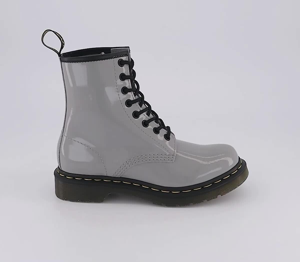 Grey patent hotsell dr martens