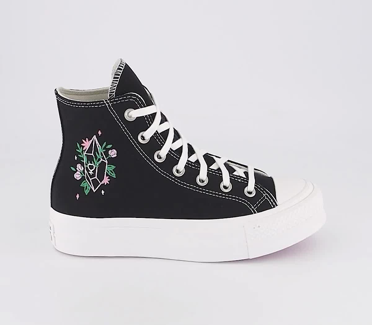 Black converse with sales roses