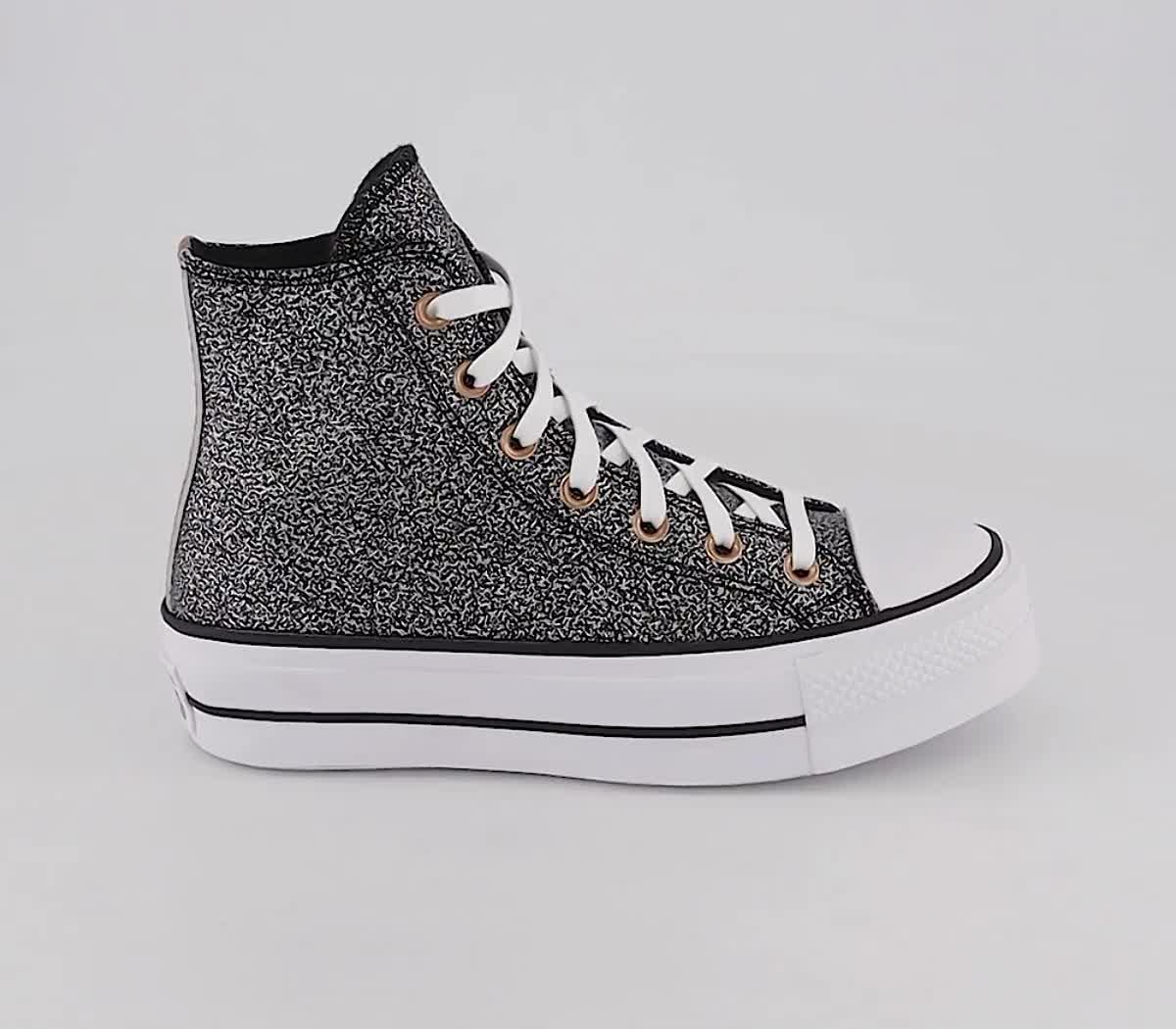 Converse platform nere outlet glitter