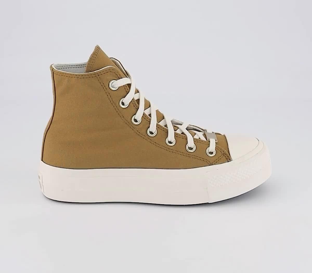 converse all star hi leather trainers eggnog light gold exclusive