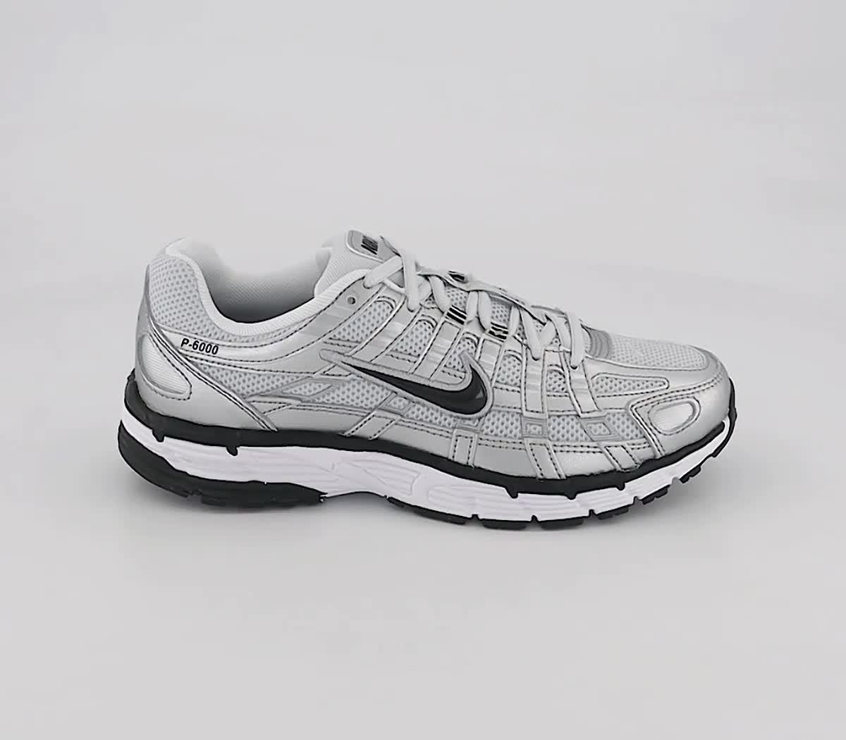 Nike P-6000 Trainers White Silver Black - Trainers