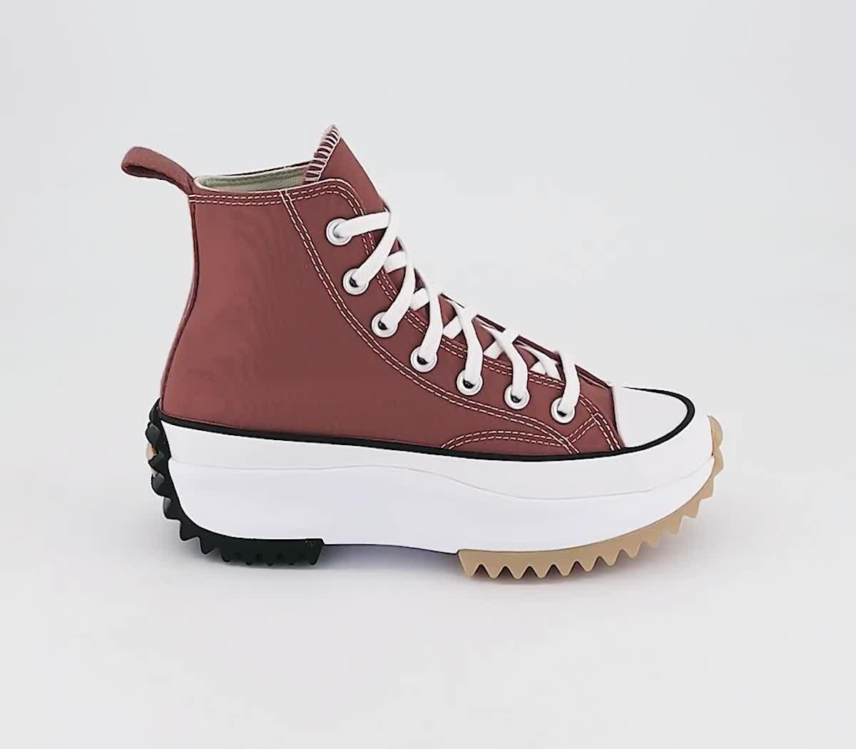 Converse Run Star Hike Platform Trainers Rhubarb Pie White Black