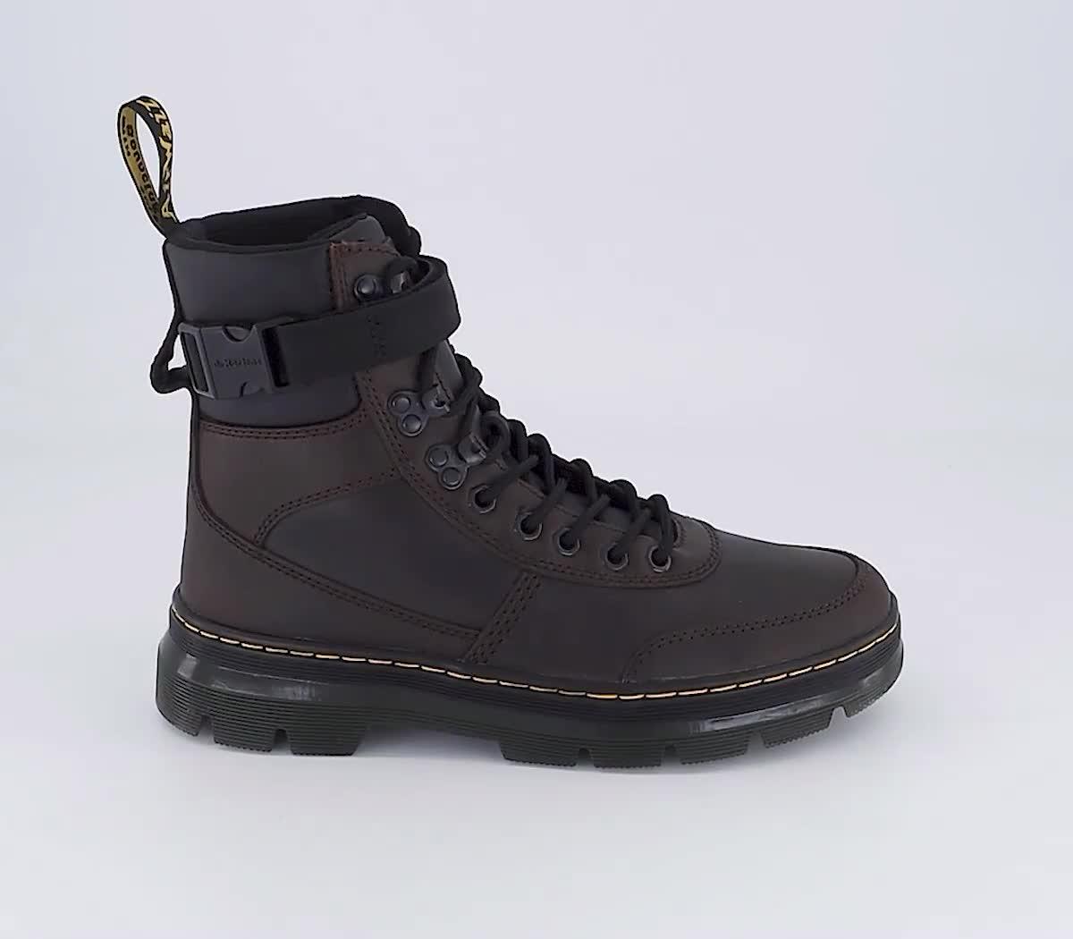Dr. Martens Combs Tech Boots Dark Brown Crazy Horse - Men's