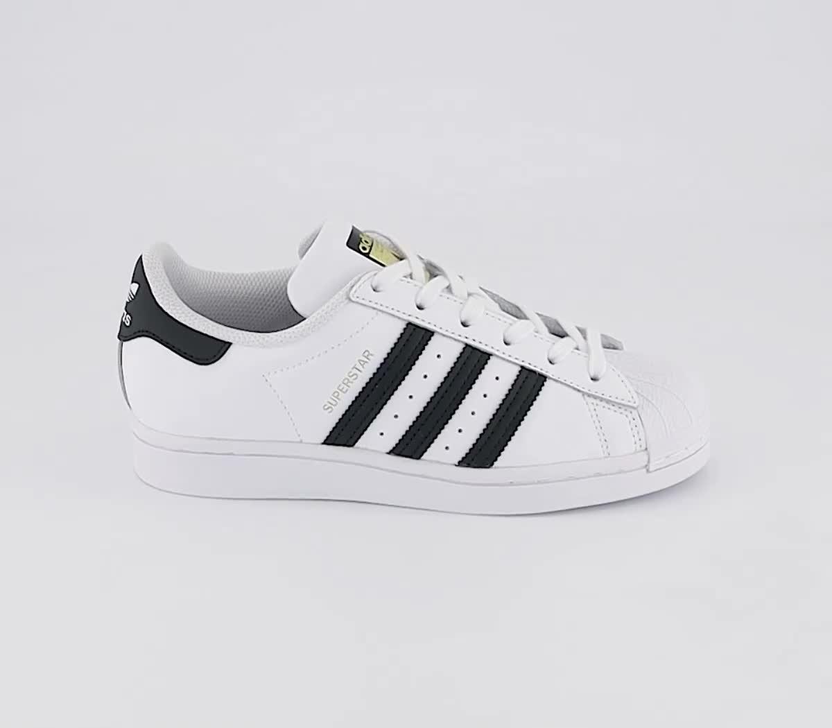 Adidas black and shop white superstar shoes