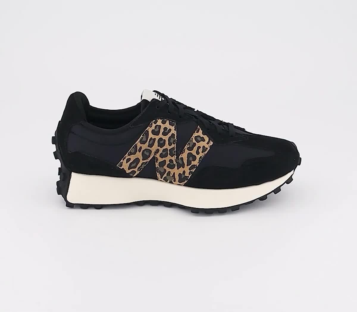 Black and leopard trainers on sale